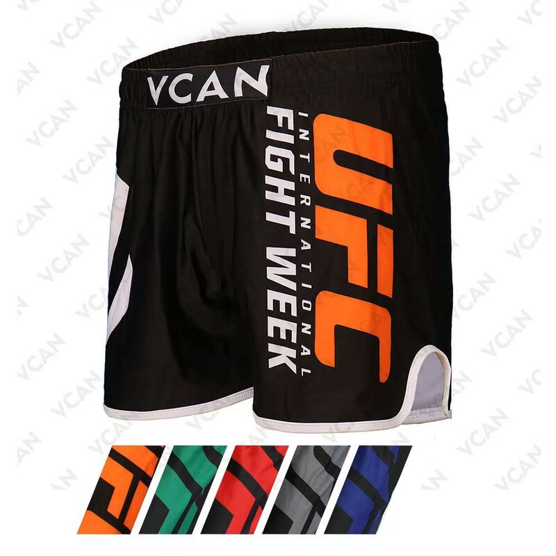 Vcan Fighting Shorts High-Elasticity Muay Thai Shorts Ufc Sanda Three-Point Shorts Combat Training Pants Running Fitness Pants