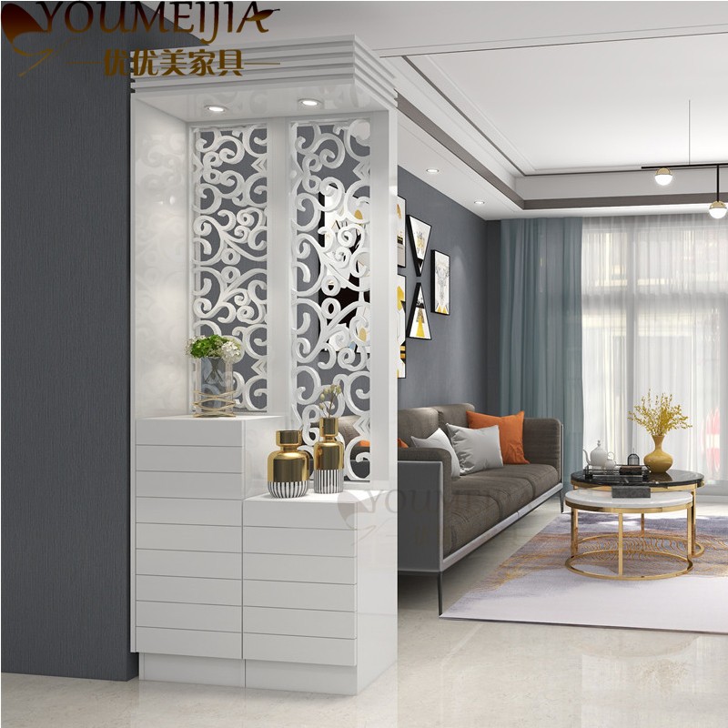 Home decoration porch partition cabinet modern minimalist living room double-sided hollow screen Nordic foyer cabinet entry door shoe cabinet