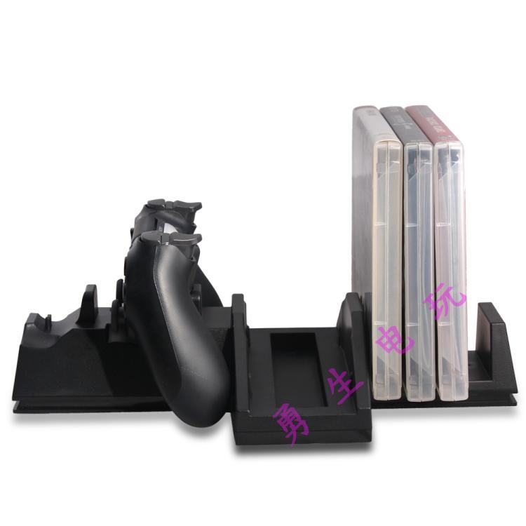 DOBE PS4 PRO máy chủ lưu trữ đa chức năng giữ đĩa trò chơi xử lý hai lần sạc quạt làm mát - PS kết hợp dây sạc xiaomi