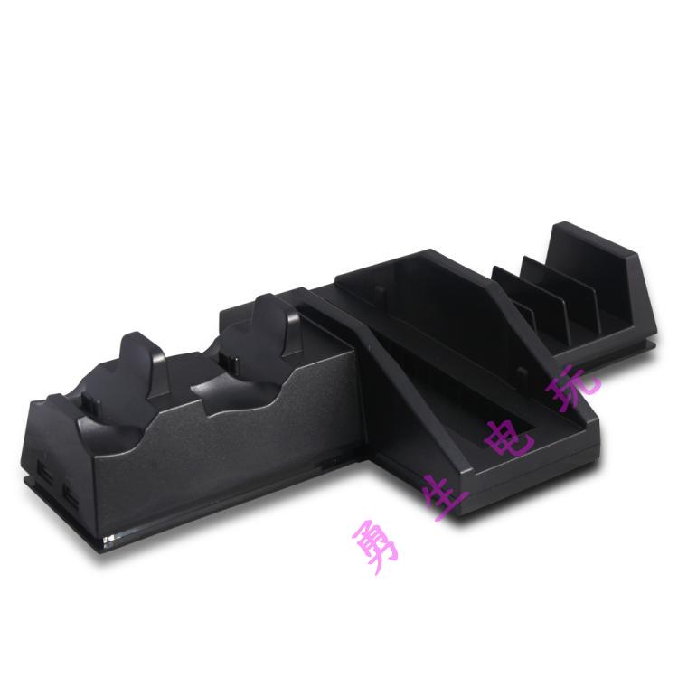 DOBE PS4 PRO máy chủ lưu trữ đa chức năng giữ đĩa trò chơi xử lý hai lần sạc quạt làm mát - PS kết hợp dây sạc xiaomi