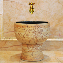 Jingdezhen handmade ceramic mop pool toilet basin antique pier cloth pond art mop pool household towing Basin
