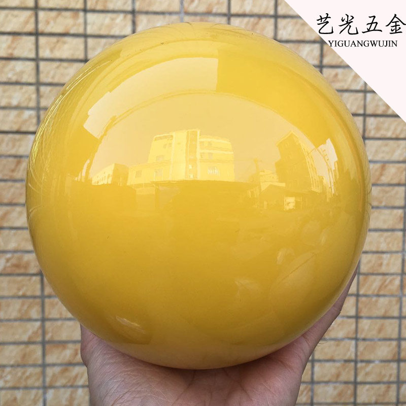 Yellow round ball hanging decorative ball hollow ball window swing piece Ornament stainless steel colored ball bright light metal ball