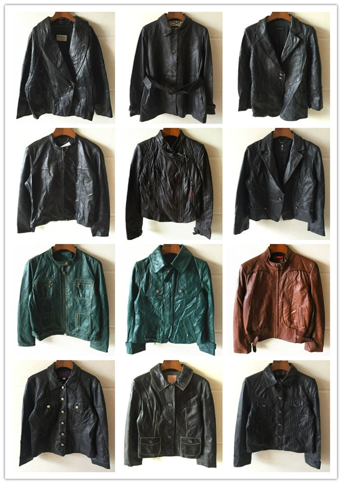 Áo khoác da nữ cổ điển, áo khoác da xe máy ngắn lớp đầu tiên, mỏng và mỏng, áo khoác cỡ lớn - Quần áo da
