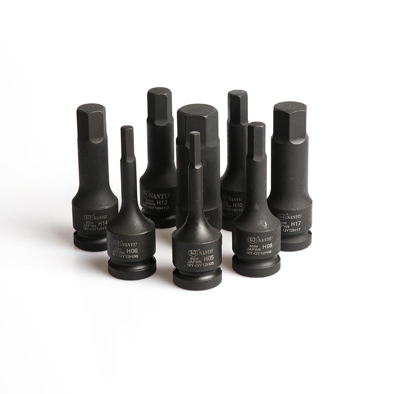 Taiwan Nanyu inner hex socket electric wrench wind cannon hexagonal bit 1 2 large fly extended 6-corner screwdriver set