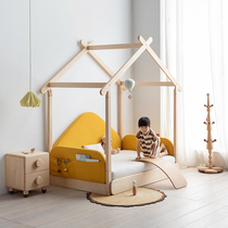 Upper shaped child in candy tree house telescopic bed pull sofa bed side bed guardrail boys and girls simple Nordic childrens bed
