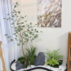 Loushujia Indoor Artificial Green Plant Landscape Combination for Living Room Decoration, Corner, under Stairs, and Next to the Sofa