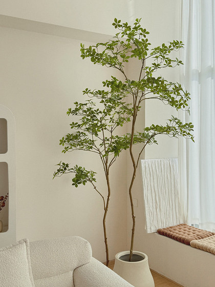 Loushujia Artificial Green Plant Landscaping for Living Room Indoor Landscape, High-End Light Luxury Bionic Plant Fake Tree Potted Plant