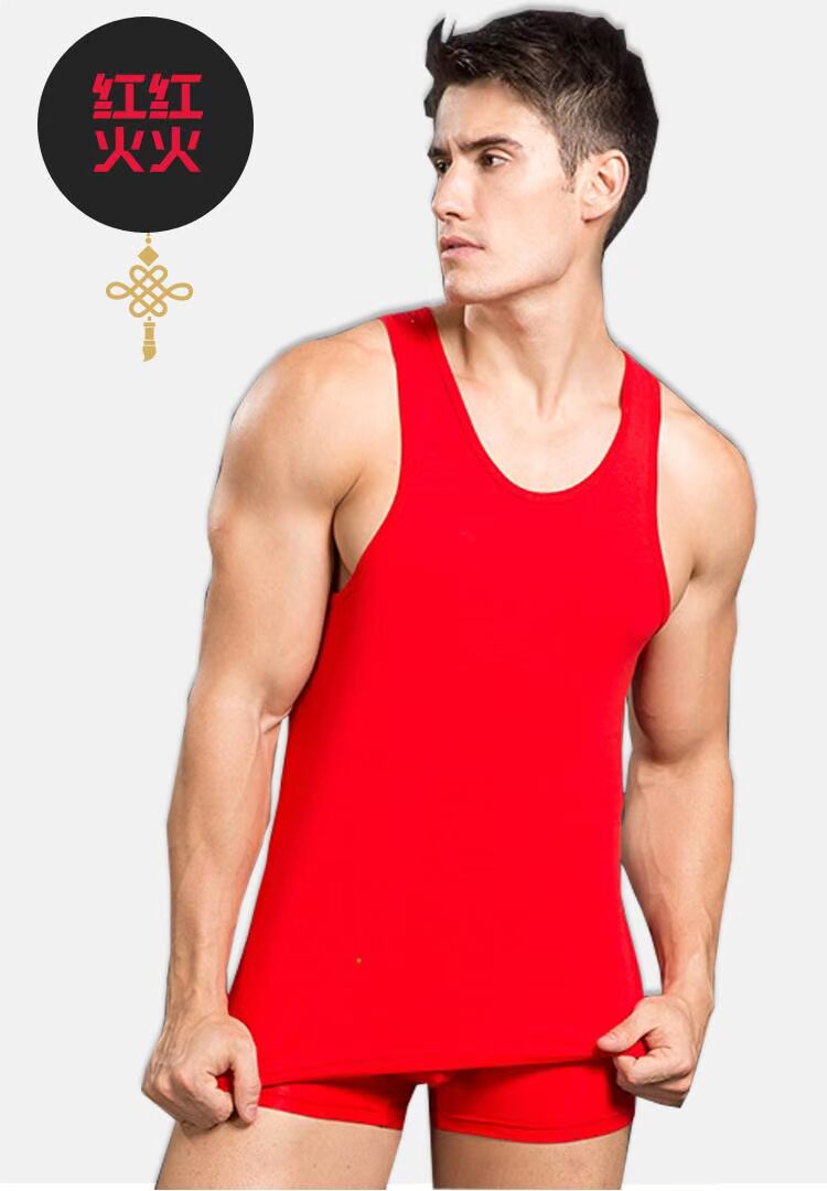 Năm sinh nam cotton lớn màu đỏ vest phương thức quần lót vớ năm lợn cưới đồ lót đáy lễ hội áo lót nam siêu rẻ