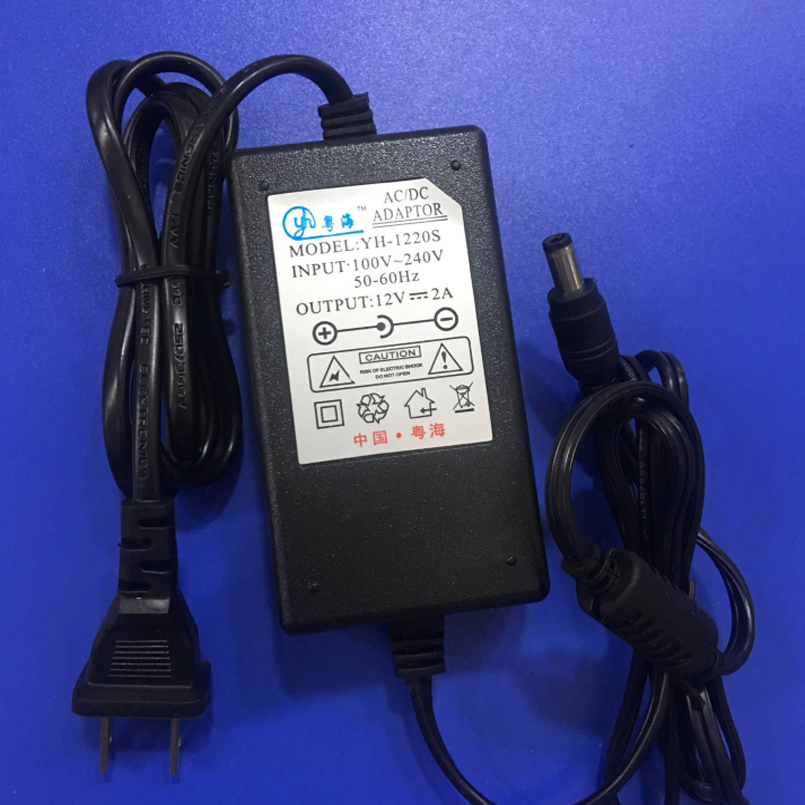 Power supply adapter 12V 2A LCD power switch 5 5X2 5 compatible with 2 1 socket