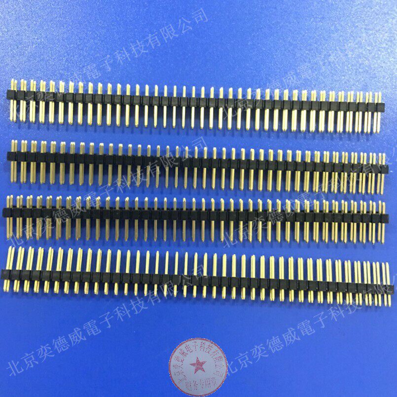 Double row needle double row straight pin 80 bits gold plated 2X40 2 54MM small black clip straight pin 80P