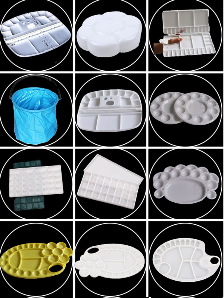 Gouache palette Watercolor painting plate Chinese painting pigment plate Color paper plate 36 pigment box 24 grid Chinese painting palette