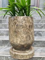 Home round large vase Villa courtyard solid wood flower pot meat potted large leaf green plant flower bucket study painting bucket