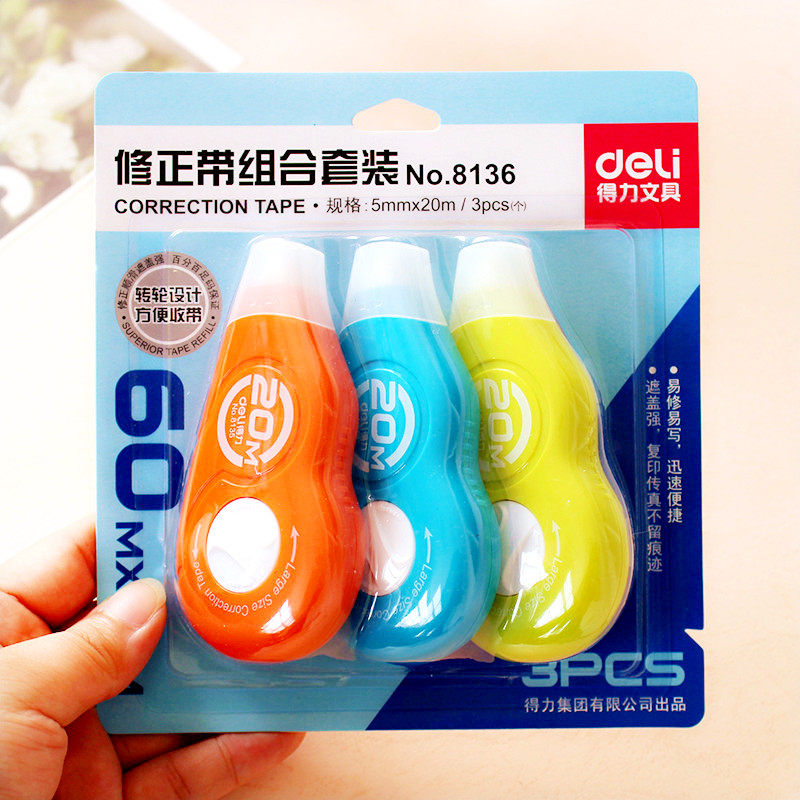 Able 8136 Amendment with 3 clothes 60 m Large capacity coated change with wrong belt correction with creative stationery