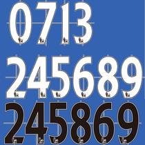 0713 Premier League flocking word black white flocking printing number heat transfer armband custom