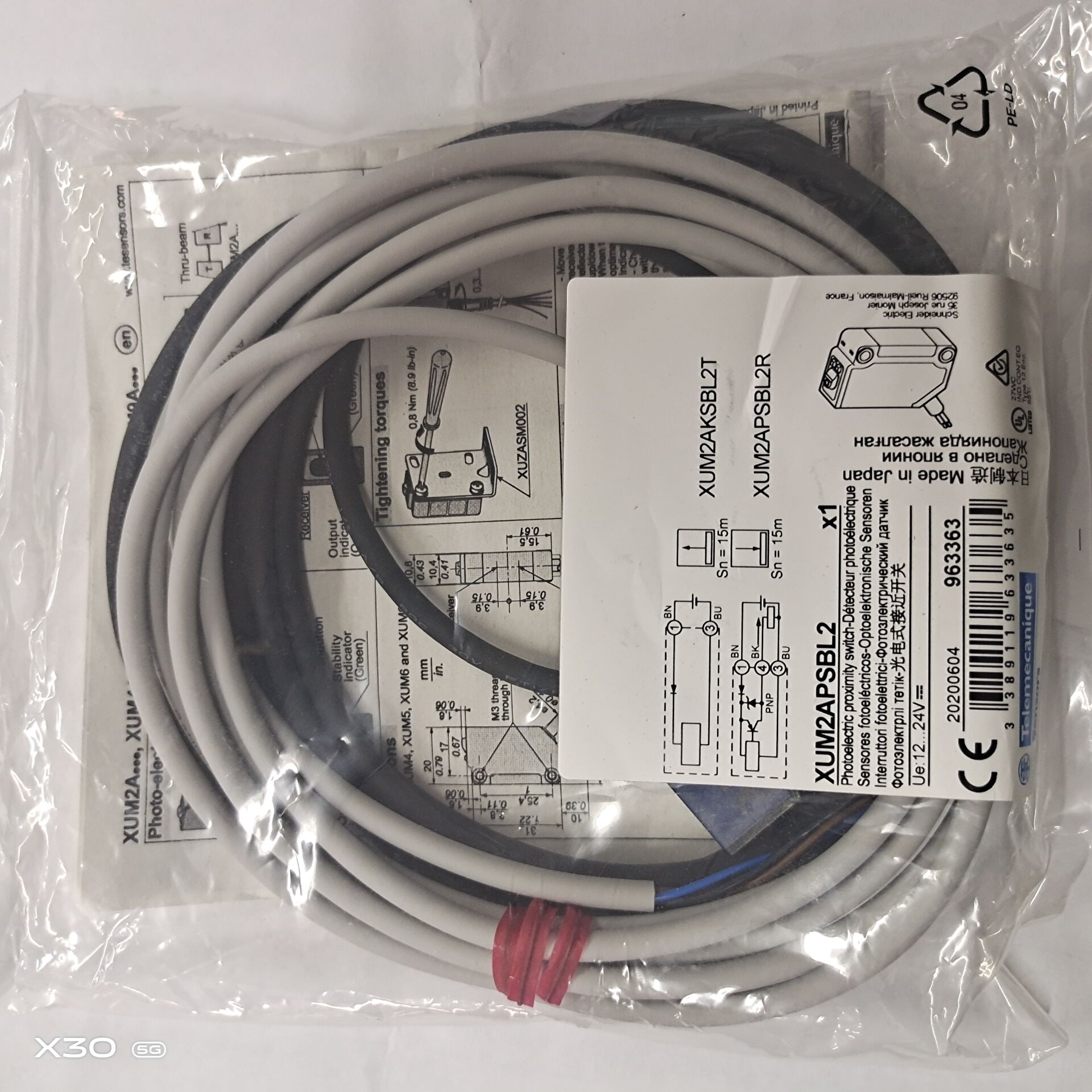 Schneider TE to the radio and photoswitch sensor XUM2APSBL2 XUM2APSBL2 XUM2APADL2 XUM2APXBL2 XUM2APXBL2