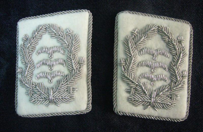 Original Style German Wehrmacht Air Force Armored Division Colonel Wire Embroidered Collar Gold Silk Embroidered Collar