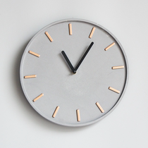 Modern simple Nordic industrial style creative cement silent wall clock personality literary living room fashion decoration time clock