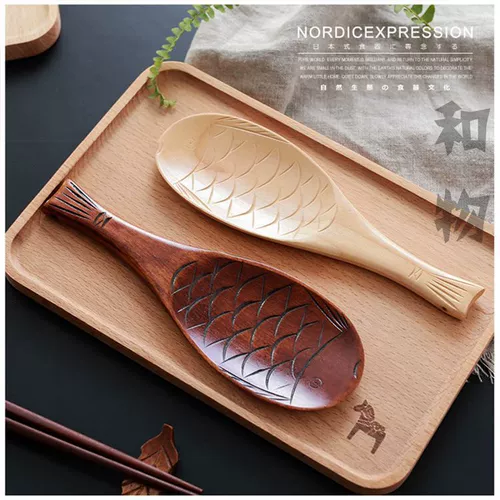 T Nanmu Rice Spoon Реалистичная рыба в форме рыбы веселая рис ложка рыба утка жираф-мультфильм рис Spoon 40G