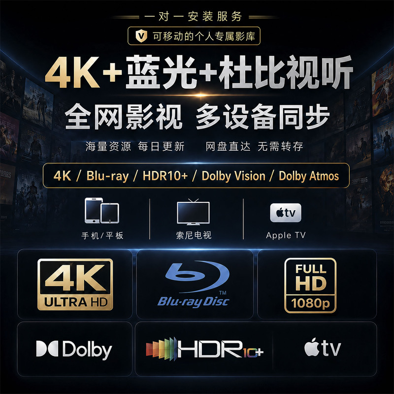 Emby Media Library Infuse Appletv Film and Television Library 4K Blu-Ray High-Definition Movies Dolby Vision Home Theater