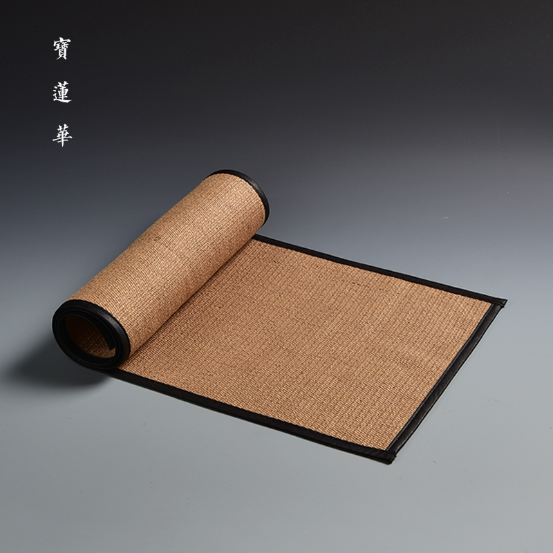Xiangyun yarn edging linen tea mat Vintage linen table flag cloth Zen Linen art tea mat Dry tea tray mat