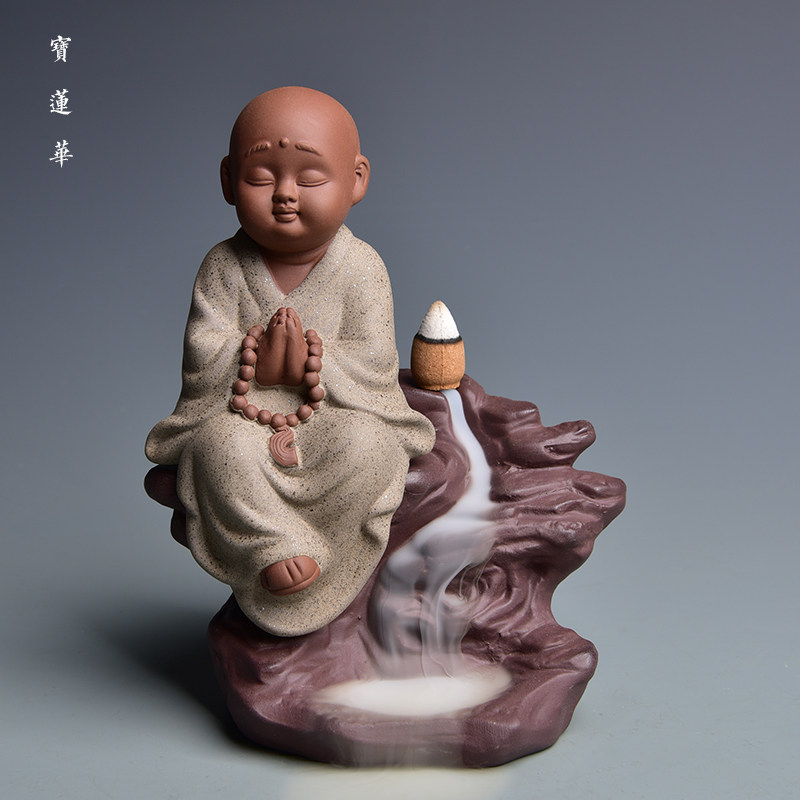Zen Rhyme small sand Mass Clay Sand Clay Oven back-back incense stove Cone Incense Holder ceramic Incense Stove Tass Parsley Aroma