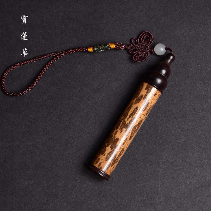 Pauline Watson Selected plum deer Bamboo toothpick tube Ebony Gourd head Tea ceremony toy Agarwood tube toothpick box bucket