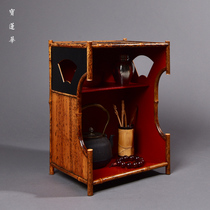 Clear Money Fan Window Mee Deer Bamboo Tea Shed Cabinet Bao Lian Huahua Hand Crafted Tea Instrumental Bureau Multi Treasure Cabinet Bogu Shelf Storage Rack