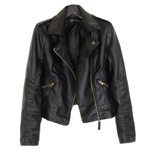 New Haining Women's Short Leather Jacket, Plus Size Slim Fit Biker Jacket, Pu Leather Biker Coat, Suit Jacket