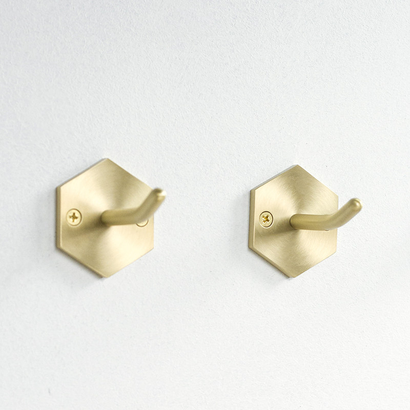 Nordic Brass Window Curtain Wall Hook Clothing Hook Free Punch Clothe Hood Hook Single Hook Creative Personality Genguan Doorway Wall Hook