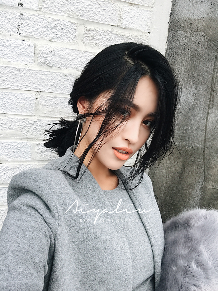 AIYALIU tùy chỉnh hai mảnh thiết lập! Ngắn cắt dây kéo vest + áo len dài lỏng áo nịt áo phao nữ dáng dài hàn quốc
