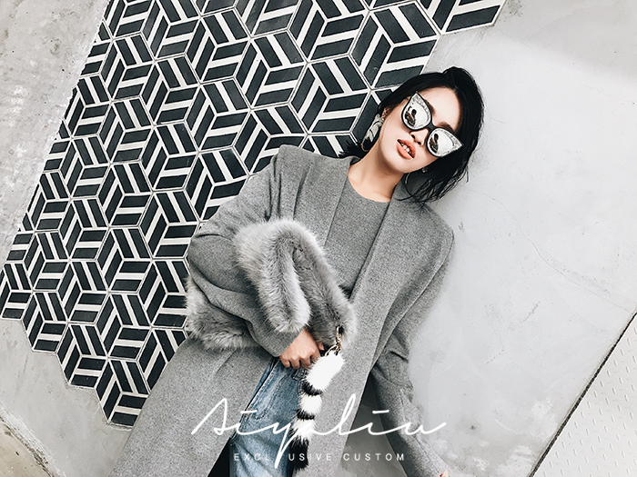 AIYALIU tùy chỉnh hai mảnh thiết lập! Ngắn cắt dây kéo vest + áo len dài lỏng áo nịt áo phao nữ dáng dài hàn quốc