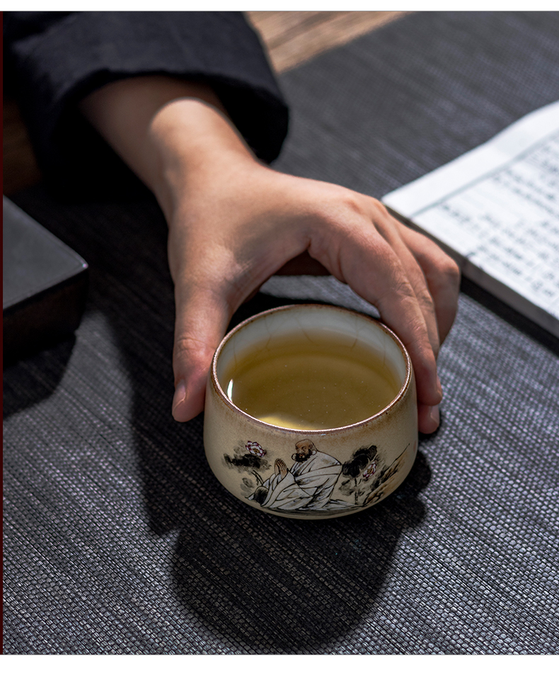 Jingdezhen teacups hand - made master kung fu tea tea cup, single hand tea cup dharma ceramic cup