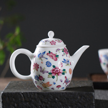 Kiln Jingdezhen ceramic handmade tea set kung fu bubble teapot enamel small single pot filter teapot