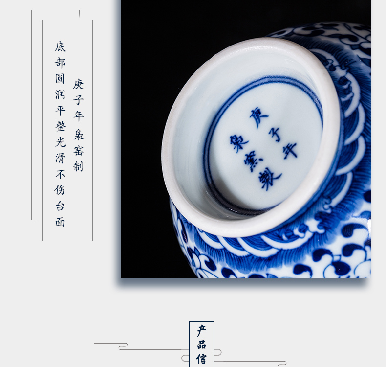 Blue and white teapot owl up jingdezhen ceramics by hand mercifully kung fu tea set branch lotus archaize longfeng lines compose ball pot