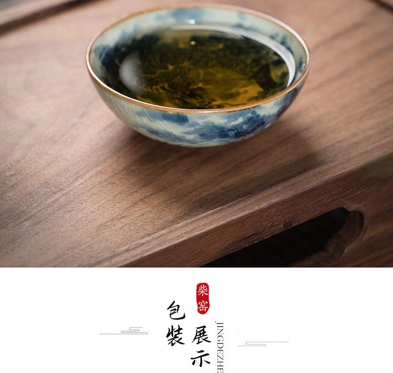 The Owl up jingdezhen blue and white clay maintain the collection tea cups yunlong perfectly playable cup drawing master sample tea cup