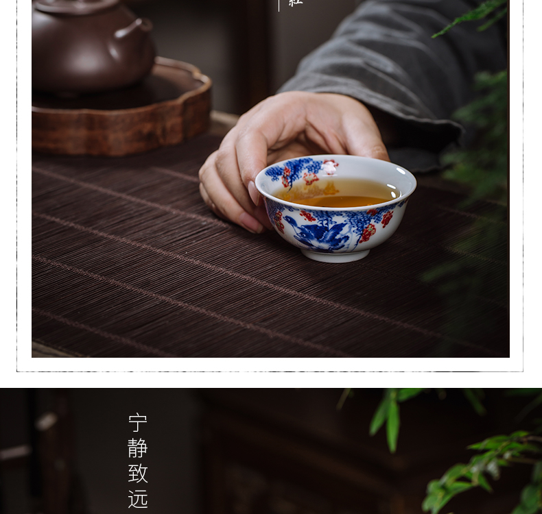 The Owl up jingdezhen porcelain youligong tea cup masters cup small bowl hand - made ceramic cups kunfu tea