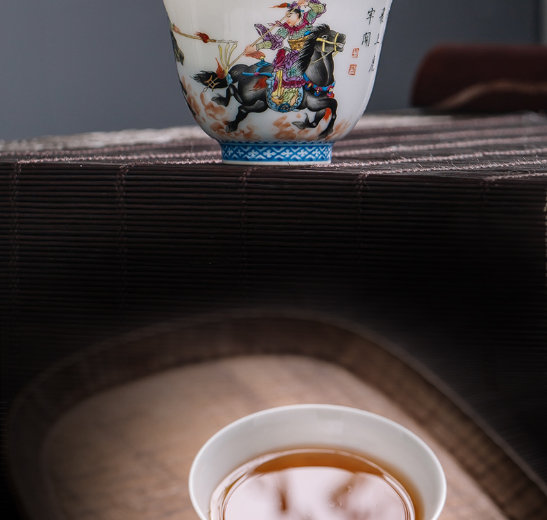 The Owl up jingdezhen tea master kung fu tea cup single CPU hand - made ancient characters make tea cup sample tea cup