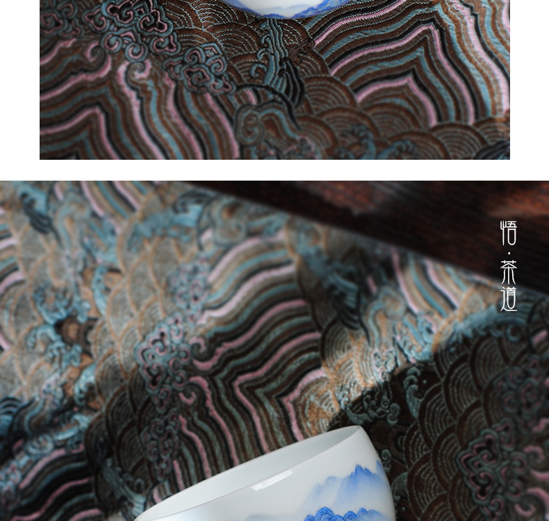 The Owl up jingdezhen tea hand - made pastel landscape master kung fu tea cups cup sample tea cup drawing single CPU