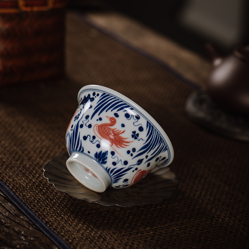 Owl up jingdezhen hand - made ceramic yongle blue and white hand cup master cup single CPU archaize youligong cup drawing