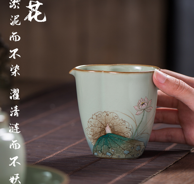 Owl up jingdezhen to open the slice your up glaze high - end tea set large portion checking ceramic fair cup and a cup of tea ware gourd