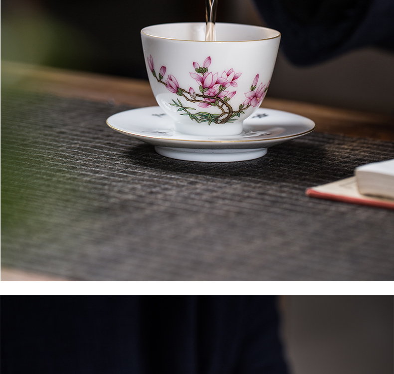 【 5.3 】 jingdezhen pure manual hand - made colored enamel yulan cup