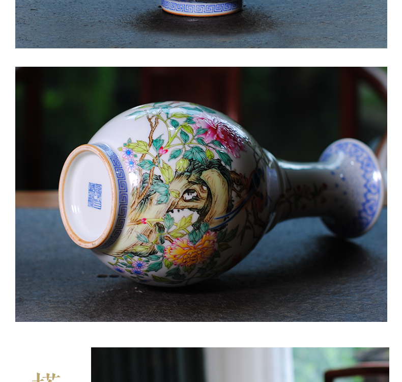 【 9.11 】 jingdezhen pure manual hand - made figure okho spring vase wealth and longevity