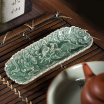 Jingdezhen Ceramic Engraving Hand Tea Tea Sponsor Yun Kirin Court Fengfeng Classical Tea Ceremony Tea Ceremony