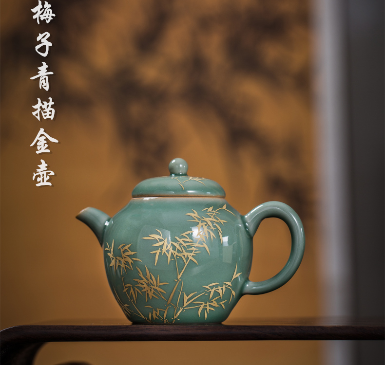 The Owl up jingdezhen tea name plum green mercifully girls, checking ceramic teapot hand - made dry mercifully kung fu tea pot