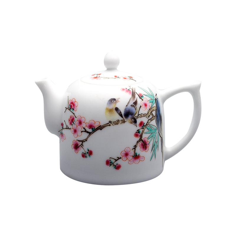 Jingdezhen hand - made powder enamel kung fu tea, black tea ceramic filter single pot of tea antique teapot by hand