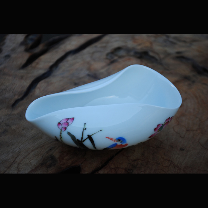 Jingdezhen hand - made pastel kung fu tea tea tea holder accessories ceramic tea spoon, Chinese tea art, tea is pure manual