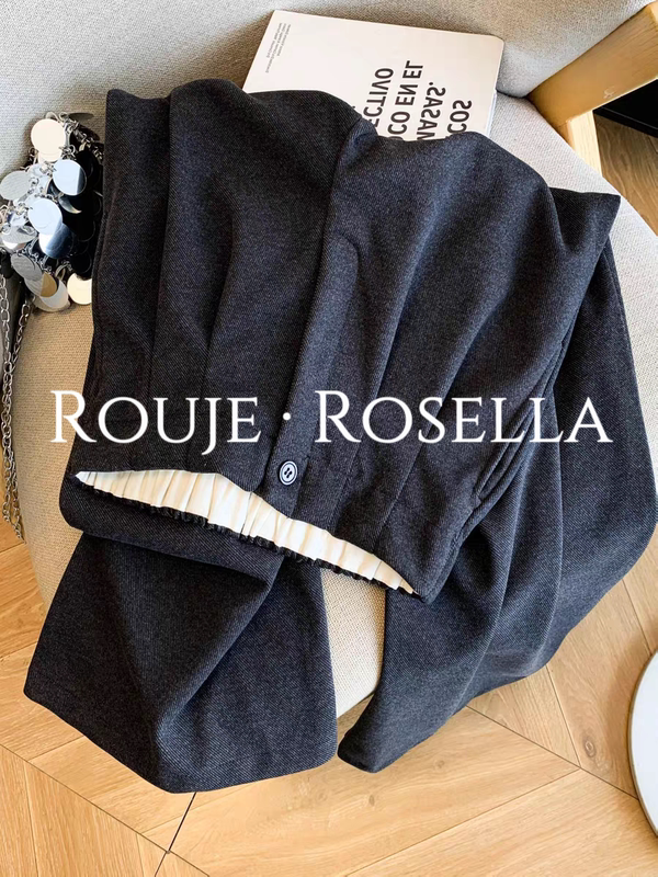 French Brand Rouje Rosella Looks Great ⭐ Wide-Leg Pants Versatile for Women, Thick and Loose-Fitting Casual Pants for Autumn and Winter, Yamamoto Style. French Brand Rouje Rosella Looks Great ⭐ Wide-Leg Pants Versatile for Women, Thick and Loose-Fitting Casual Pants for Autumn and Winter, Yamamoto Style.