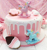 New unicorn rocking horse cake decoration ornaments beautiful dessert baking decoration ornaments Unicorn decoration