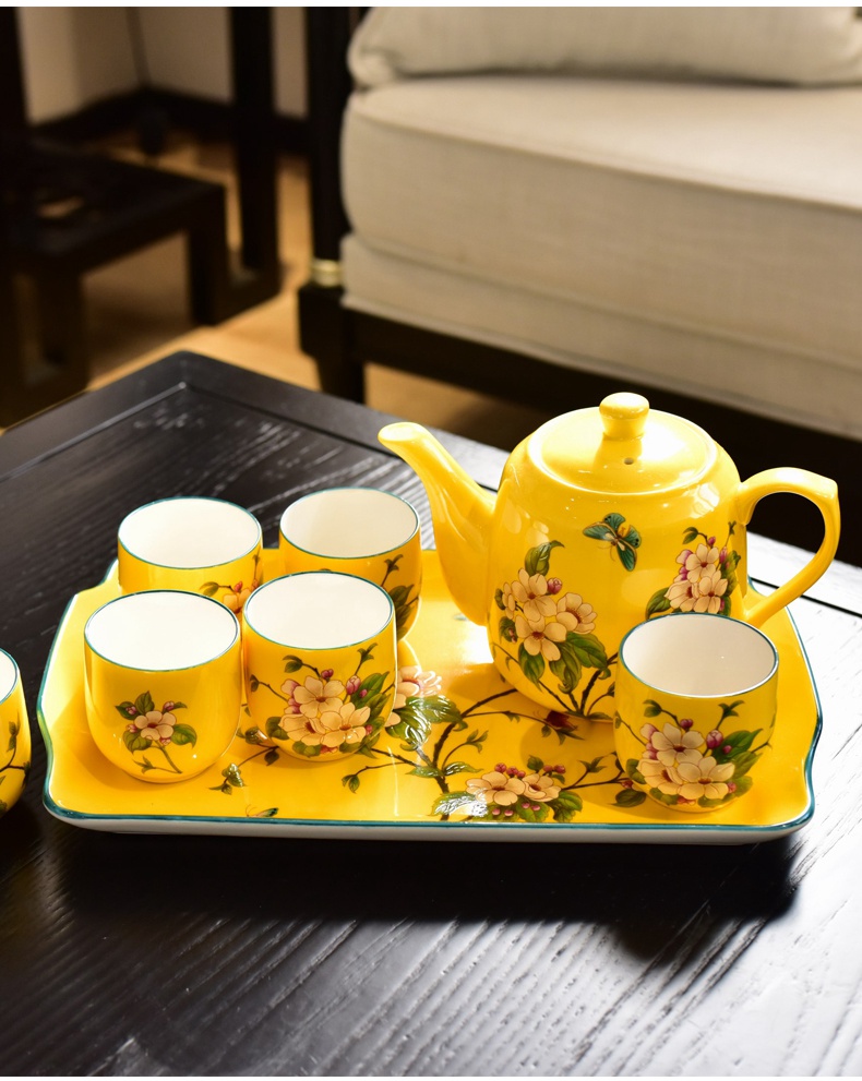 American creative furnishing articles household soft adornment sitting room, dining - room ceramic tea set tea table version into gift set