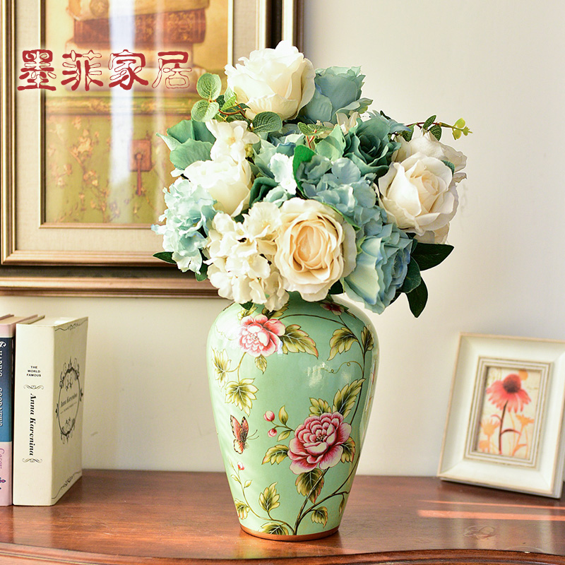 European ceramic vases, flower arranging American TV ark, wine restoring ancient ways furnishing articles, the sitting room porch simulation flower, dried flower decoration